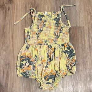 Floral Yellow Kids Romper